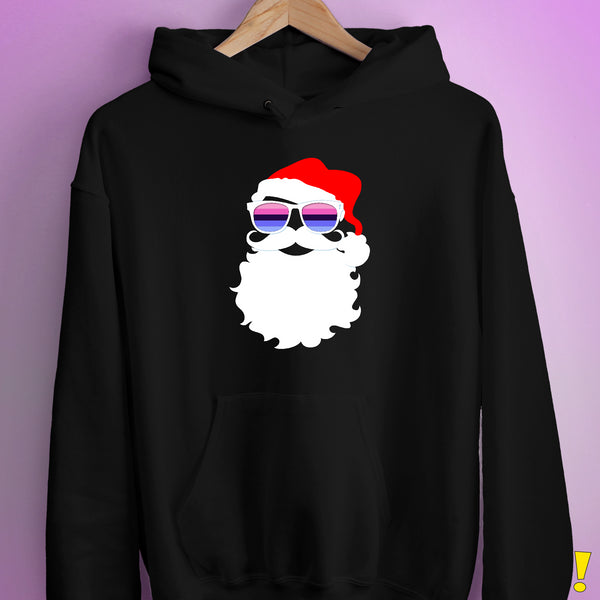 Santa’s Omnisexual Pride Flag Shades Hoodie - Black
