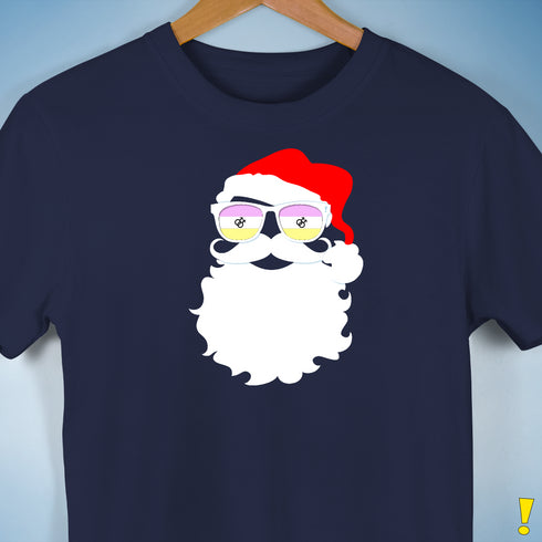 Santa’s Twink Pride Flag Shades Premium Unisex T-Shirt - Navy