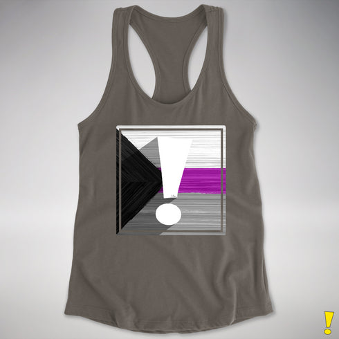 Demisexual Pride Flag Exclamation Point Racerback Tank - Dark Grey