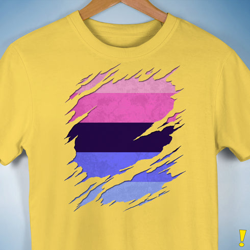 Omnisexual Pride Flag Ripped Reveal Premium Unisex T-Shirt