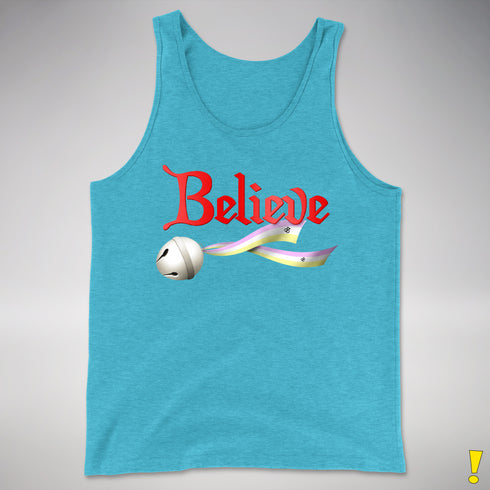 Believe Twink Pride Flag Jingle Bell Premium Tank Top - Aqua Triblend