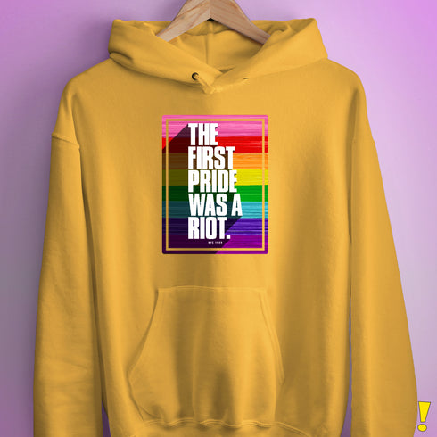 The First Pride Was a Riot - Original 8-Stripe LGBTQ Pride Hoodie