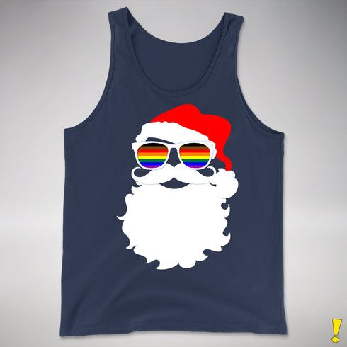 Santa’s LGBTQ Philly Pride Flag Shades Premium Tank Top - Navy