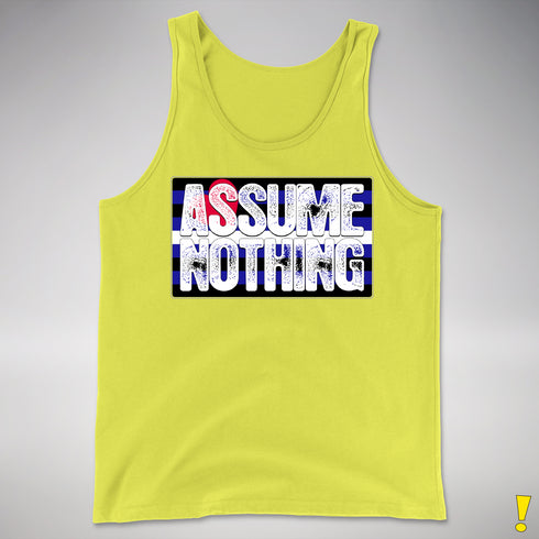 Assume Nothing Leather Pride Flag Premium Tank Top