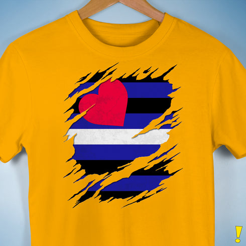 Leather Pride Flag Ripped Reveal Premium Unisex T-Shirt