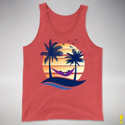 Lesbian Labrys Pride Hammock Summer Beach Sunset Premium Tank Top