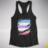 Bigender Pride Flag Ripped Reveal Racerback Tank