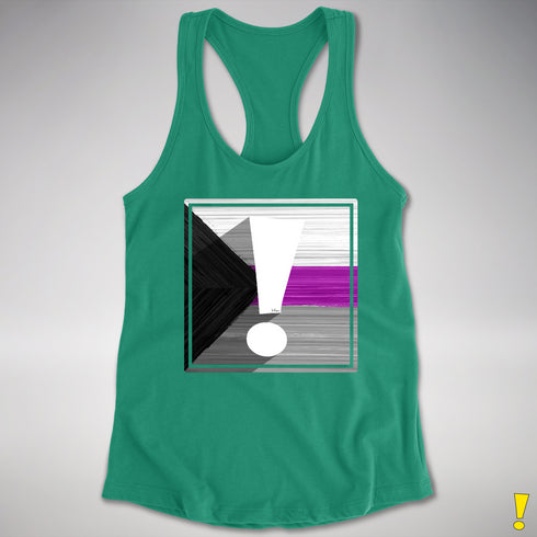 Demisexual Pride Flag Exclamation Point Racerback Tank - Kelly Green