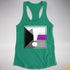 Demisexual Pride Flag Exclamation Point Racerback Tank - Kelly Green