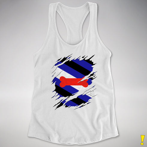 Puppy Pride Flag Ripped Reveal Racerback Tank