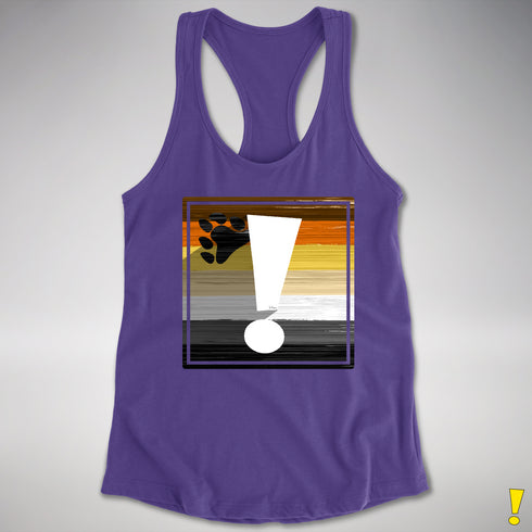 Bear Pride Flag Exclamation Point Racerback Tank - Purple