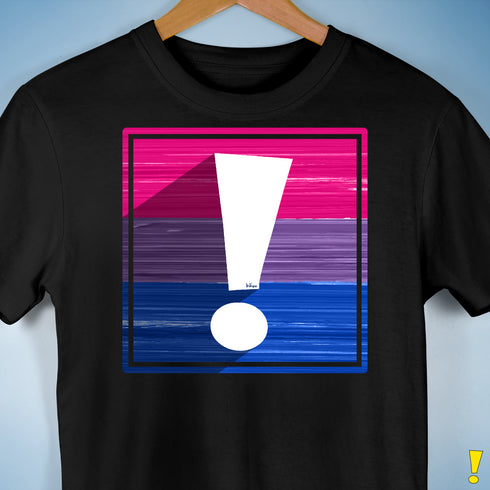 Bisexual Pride Flag Exclamation Point Premium Unisex T-Shirt - Black