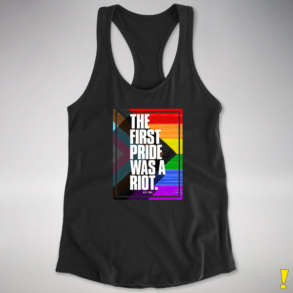 The First Pride Was A Riot - LGBTQ Progress Pride Racerback Tank