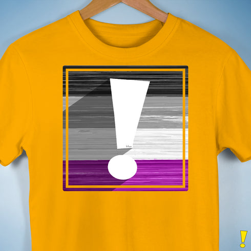 Asexual Pride Flag Exclamation Point Premium Unisex T-Shirt - Gold