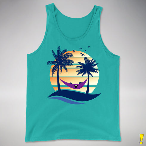 Lesbian Labrys Pride Hammock Summer Beach Sunset Premium Tank Top