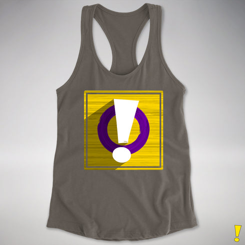 Intersex Pride Flag Exclamation Point Racerback Tank - Dark Grey