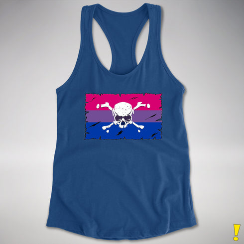 Bisexual Pride Pirate Flag Racerback Tank - Royal