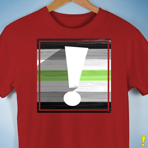 Agender Pride Flag Exclamation Point Premium Unisex T-Shirt - Red