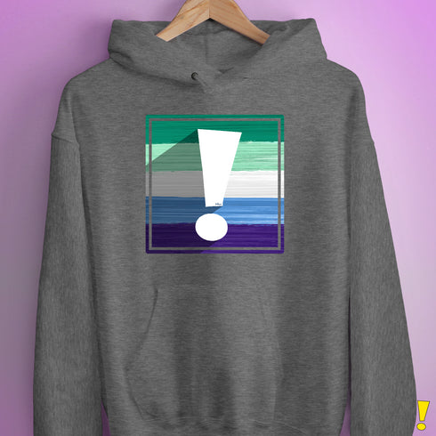 Gay Male Pride Flag Exclamation Point Hoodie