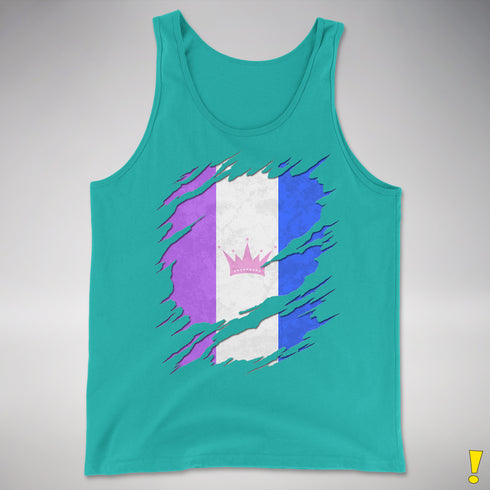 Drag Pride Flag Ripped Reveal Premium Tank Top