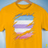 Bigender Pride Flag Ripped Reveal Premium Unisex T-Shirt