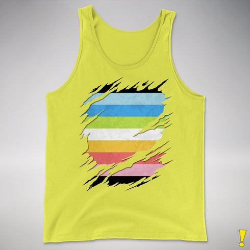 Queer Pride Flag Ripped Reveal Premium Tank Top