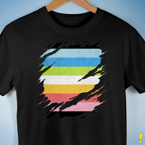 Queer Pride Flag Ripped Reveal Premium Unisex T-Shirt