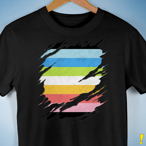 Queer Pride Flag Ripped Reveal Premium Unisex T-Shirt