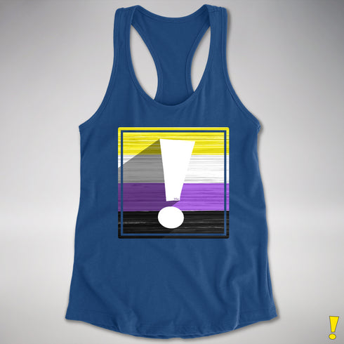 Nonbinary Pride Flag Exclamation Point Racerback Tank
