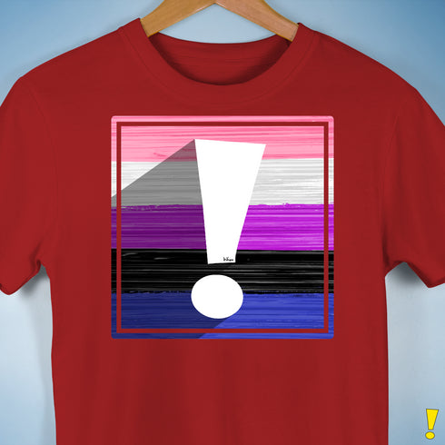 Genderfluid Pride Flag Exclamation Point Premium Unisex T-Shirt - Red