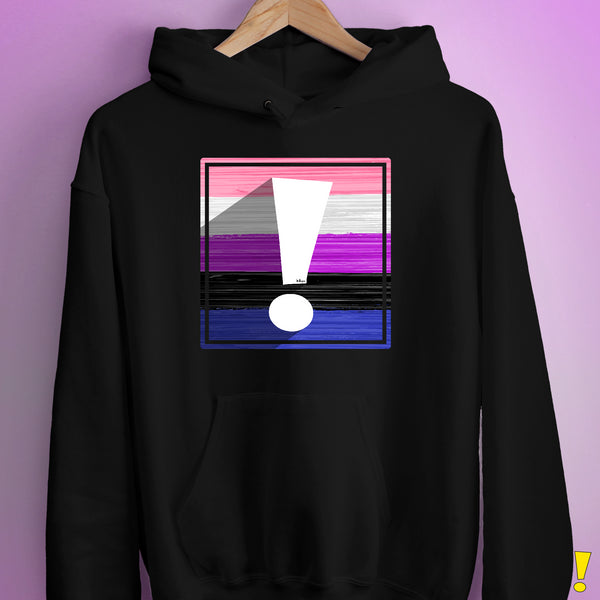Genderfluid Pride Flag Exclamation Point Hoodie