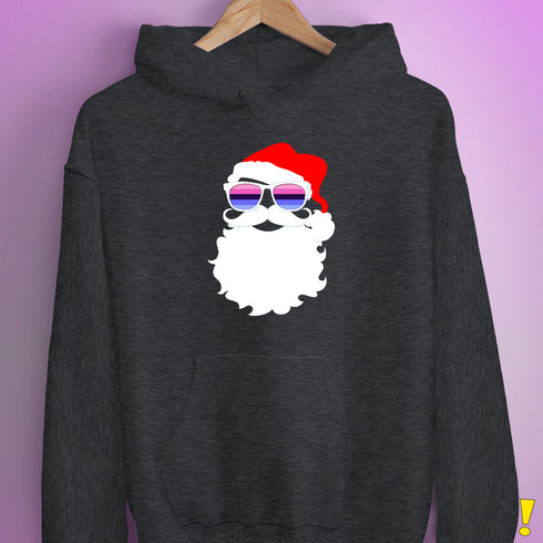 Santa’s Omnisexual Pride Flag Shades Hoodie - Dark Grey Heather