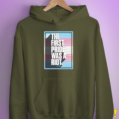 The First Pride Was a Riot - Trans Pride Flag Hoodie