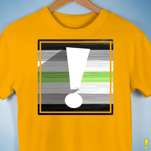 Agender Pride Flag Exclamation Point Premium Unisex T-Shirt - Gold