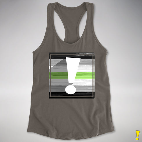 Agender Pride Flag Exclamation Point Racerback Tank - Dark Grey