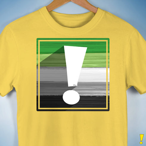 Aromantic Pride Flag Exclamation Point Premium Unisex T-Shirt - Yellow