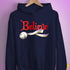Believe Twink Pride Flag Jingle Bell Hoodie - Navy