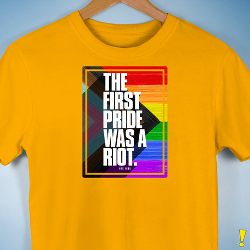 The First Pride Was a Riot - LGBTQ Progress Pride Premium T-Shirt