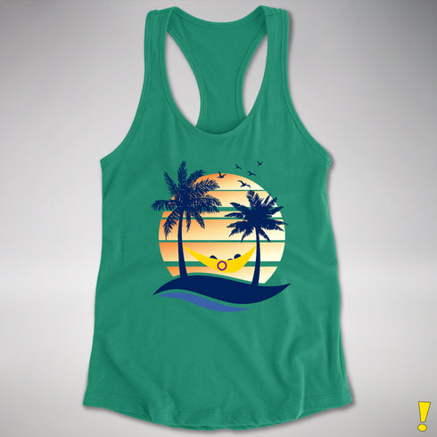 Intersex Pride Hammock Summer Beach Sunset Racerback Tank