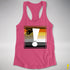 Bear Pride Flag Exclamation Point Racerback Tank - Hot Pink