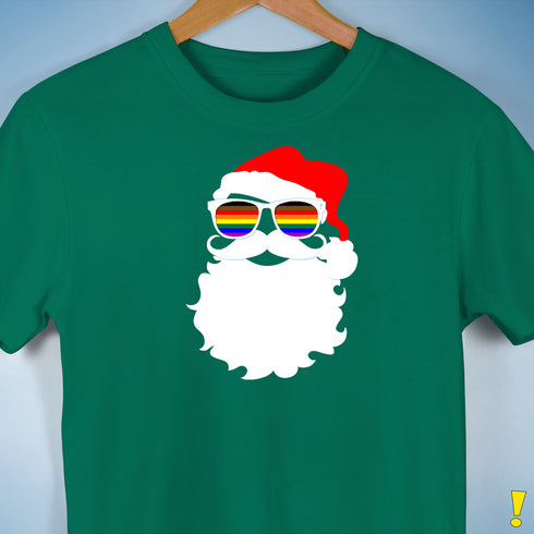 Santa’s LGBTQ Philly Pride Flag Shades Premium Unisex T-Shirt - Kelly Green