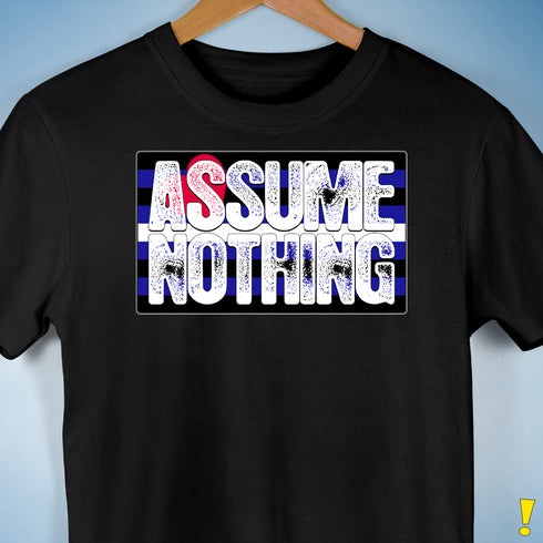 Assume Nothing Leather Pride Flag Premium Unisex T-Shirt