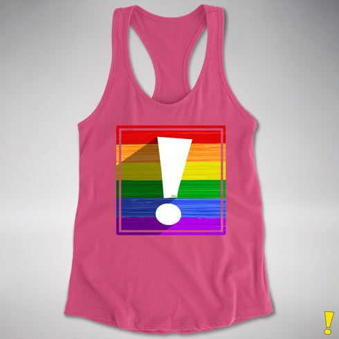 LGBTQ Pride Flag Exclamation Point Racerback Tank