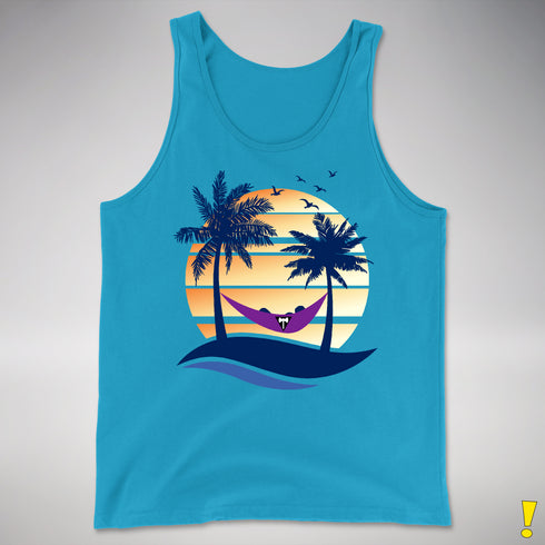 Lesbian Labrys Pride Hammock Summer Beach Sunset Premium Tank Top
