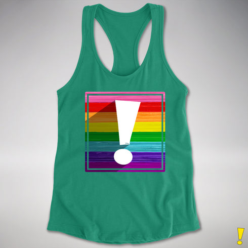 Original LGBTQ Pride Flag Exclamation Point Racerback Tank