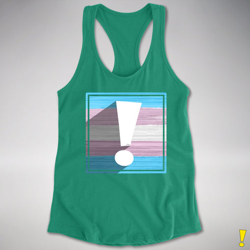 Transgender Pride Flag Exclamation Point Racerback Tank