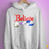 Believe Drag Pride Flag Jingle Bell Hoodie - White