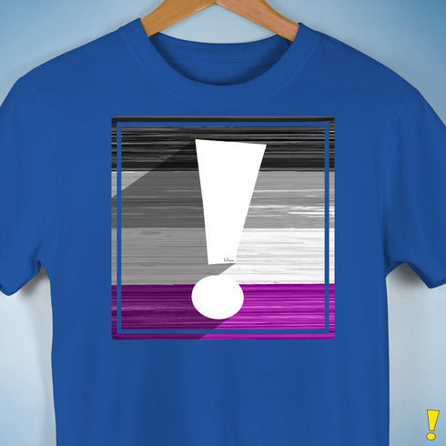 Asexual Pride Flag Exclamation Point Premium Unisex T-Shirt - Royal Blue