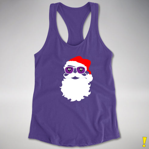 Santa’s Lesbian Labrys Pride Flag Shades Racerback Tank - Purple