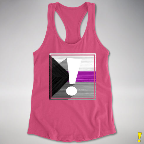 Demisexual Pride Flag Exclamation Point Racerback Tank - Hot Pink